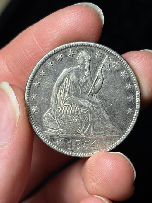 1854-O With Arrows Seated Liberty Half Dollar