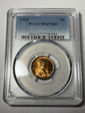 1935 PCGS MS67 RD Lincoln Wheat Cent