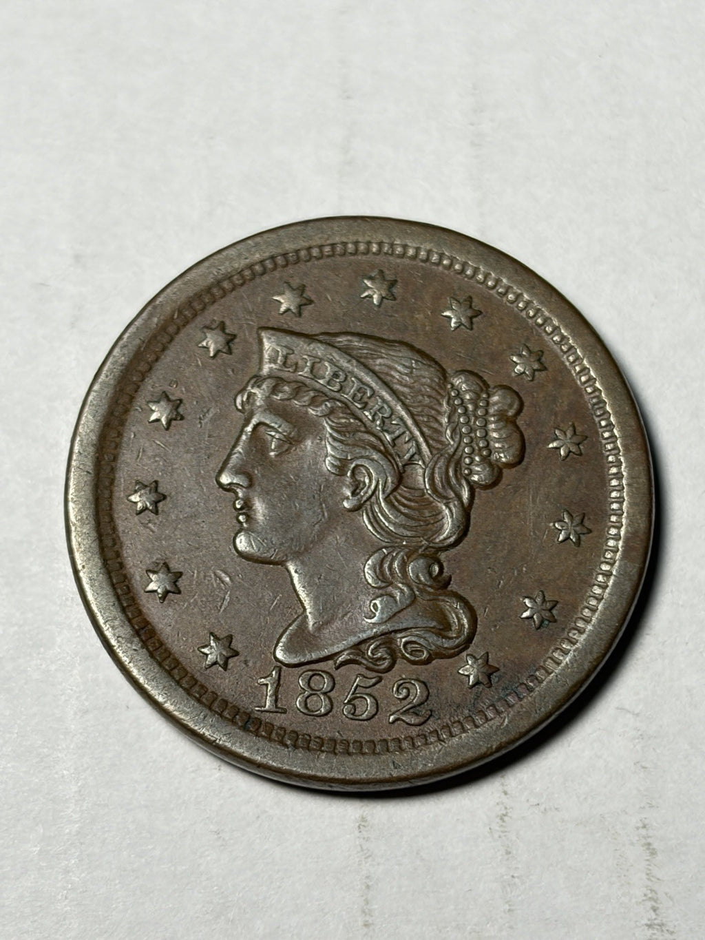 1852 Braided Hair Large Cent