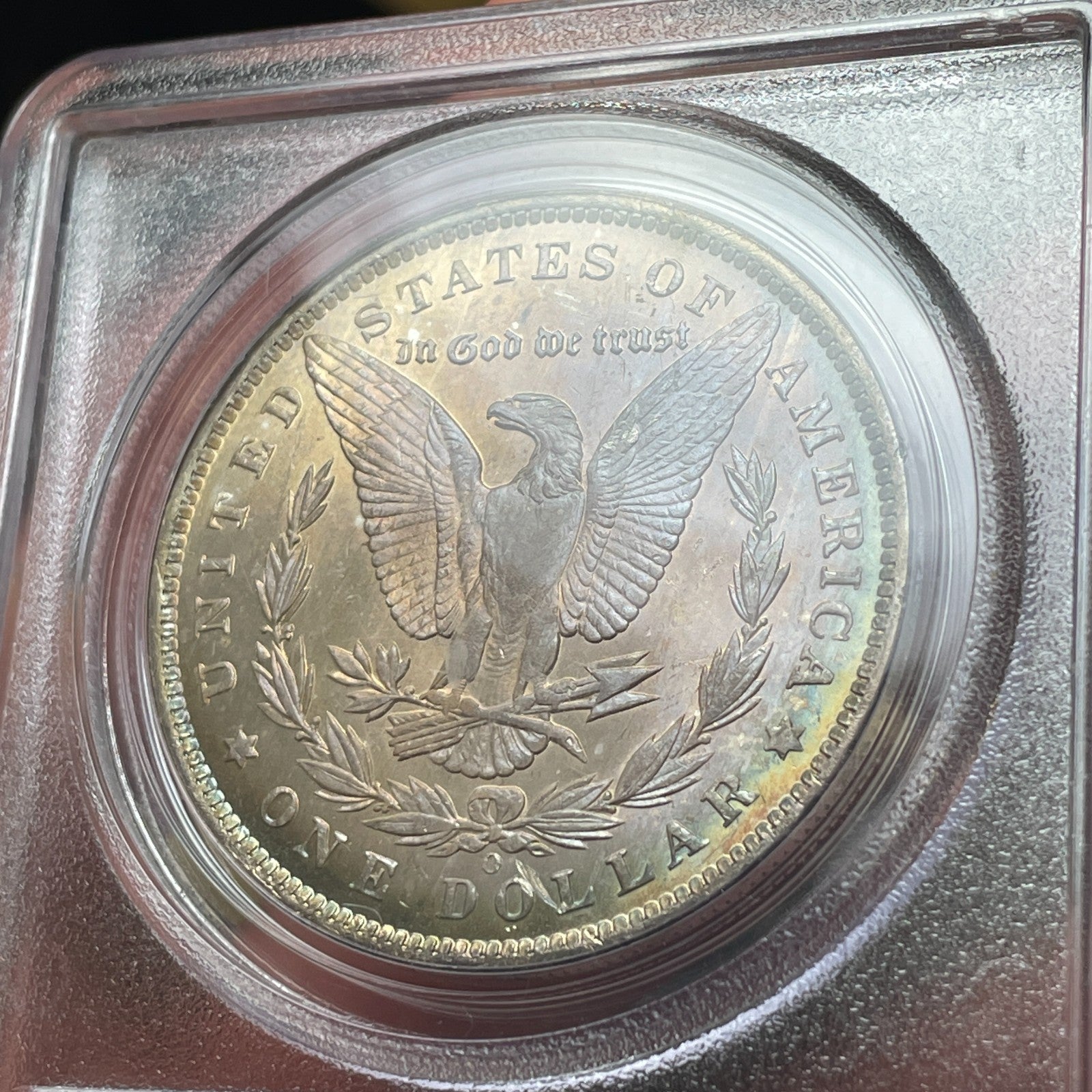 1885-O PCGS MS65 CAC Morgan Silver Dollar Dual Sided Toner PQ Coin