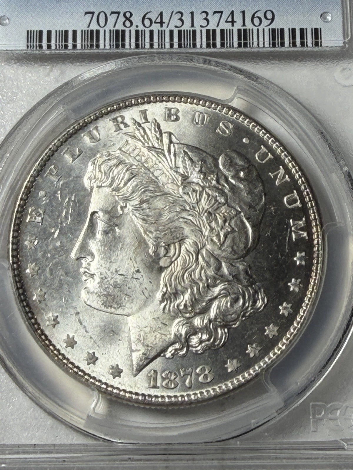 1878 PCGS MS64 Morgan Silver Dollar 7/8TF Strong