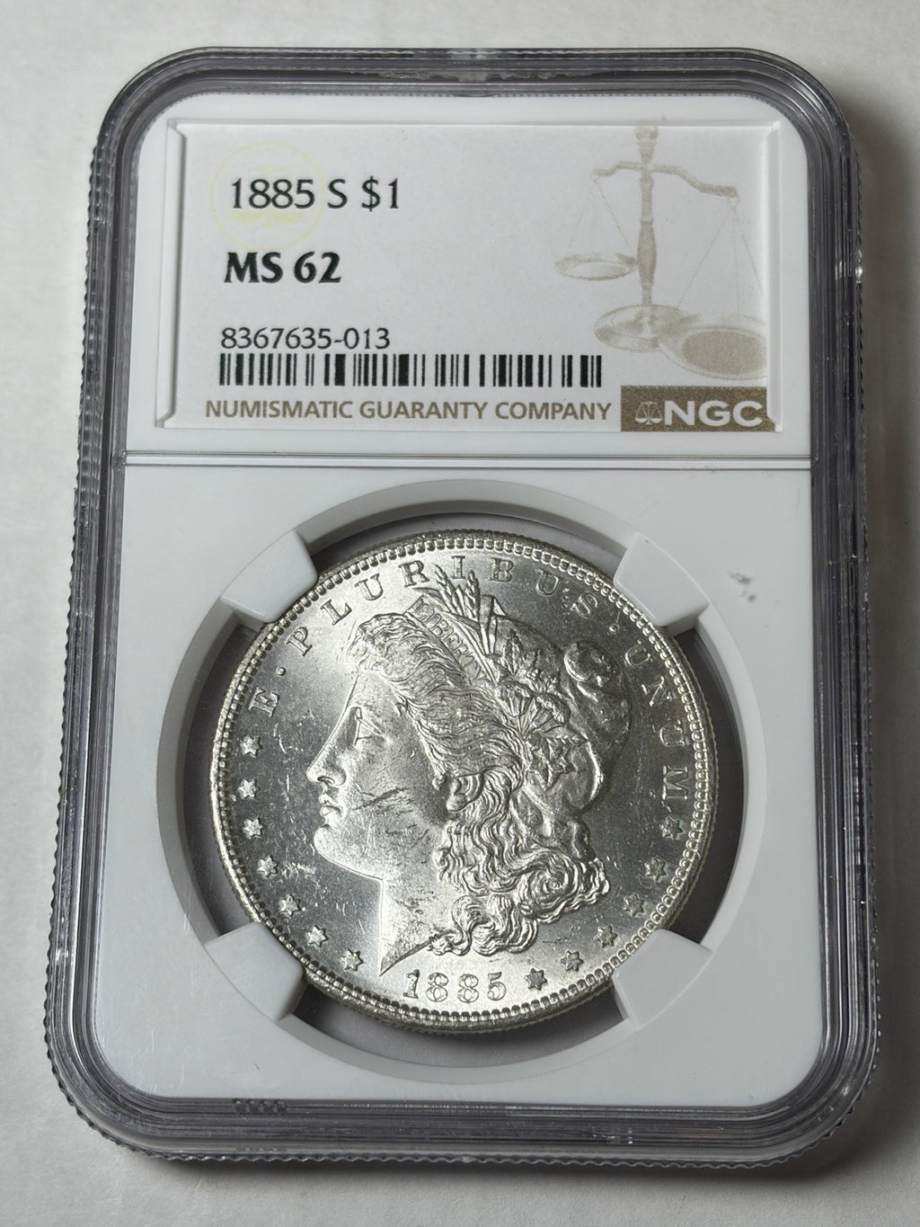 1885-S NGC MS62 Morgan Silver Dollar