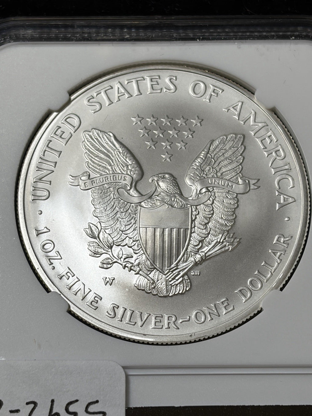 2008-W Reverse of 2007 NGC MS69 American Silver Eagle With OGP