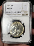1941 NGC MS66+ Walking Liberty Half Dollar Toned
