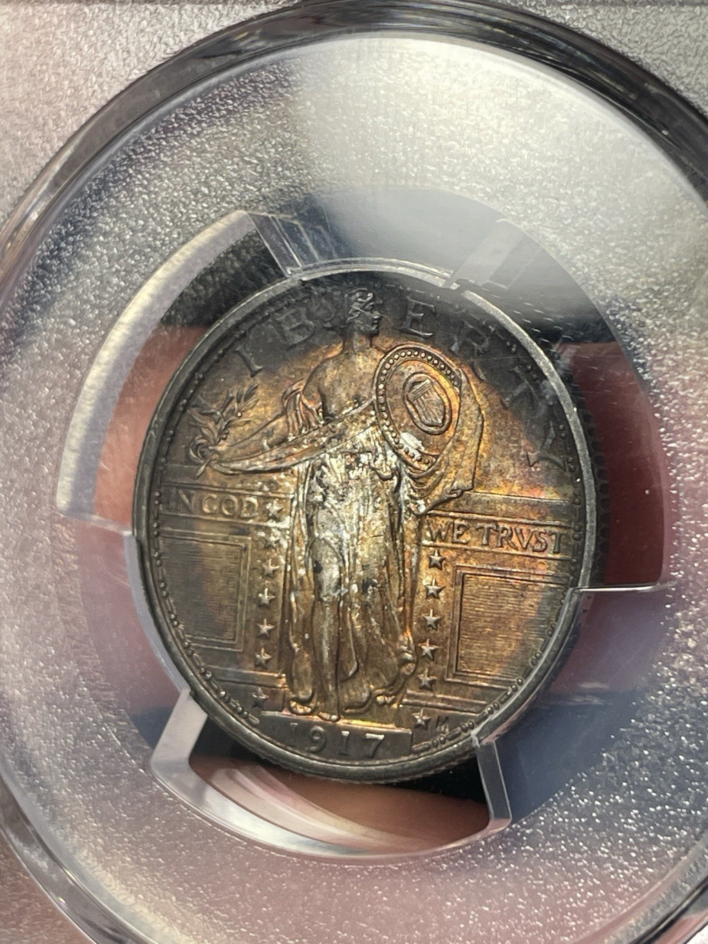 1917 PCGS MS65 FH Standing Liberty Quarter Toned