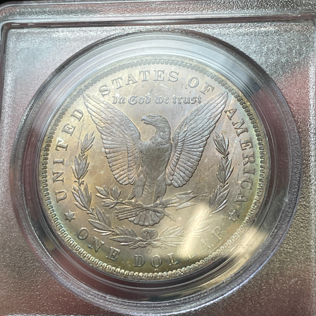 1885-O PCGS MS65 CAC Morgan Silver Dollar Dual Sided Toner PQ Coin