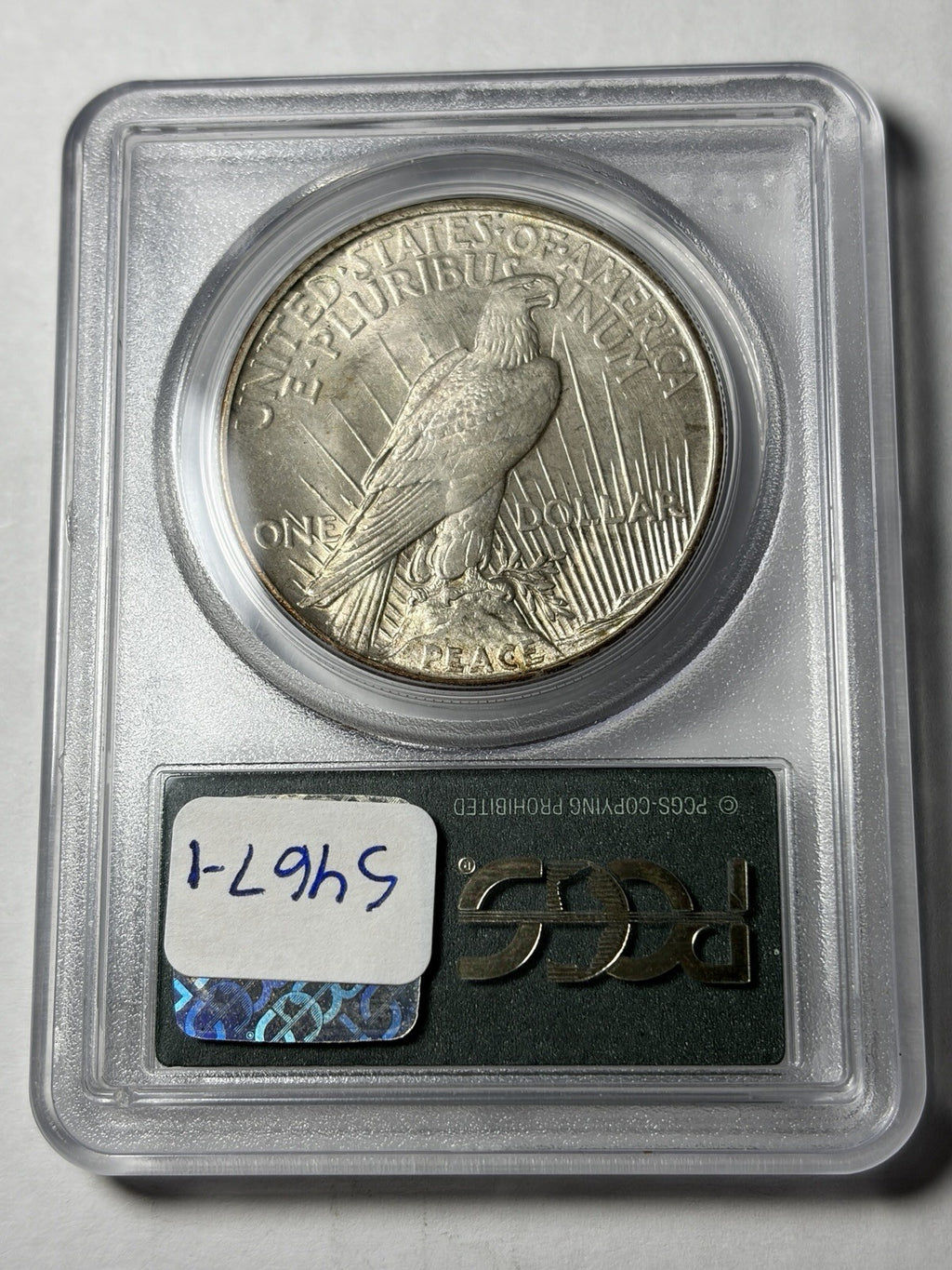 1921 PCGS MS64 CAC Peace Silver Dollar Old Green Holder Toned