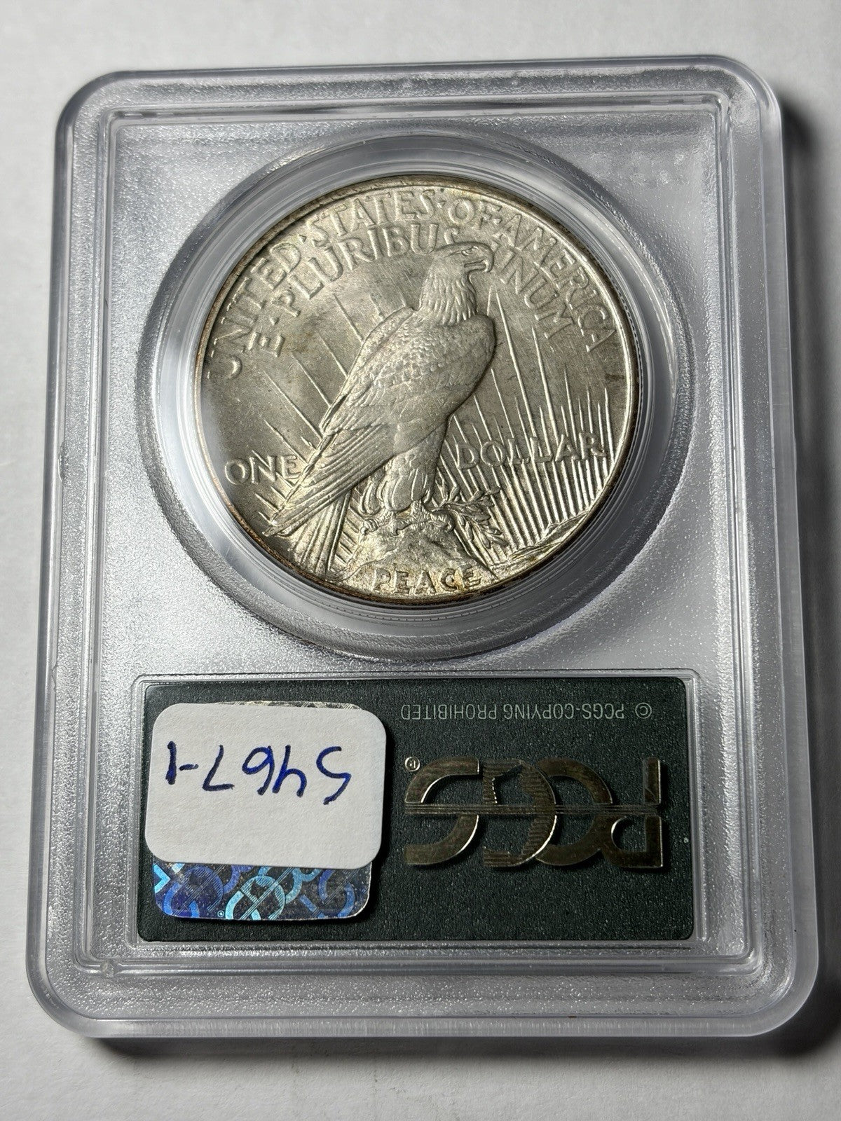 1921 PCGS MS64 CAC Peace Silver Dollar Old Green Holder Toned