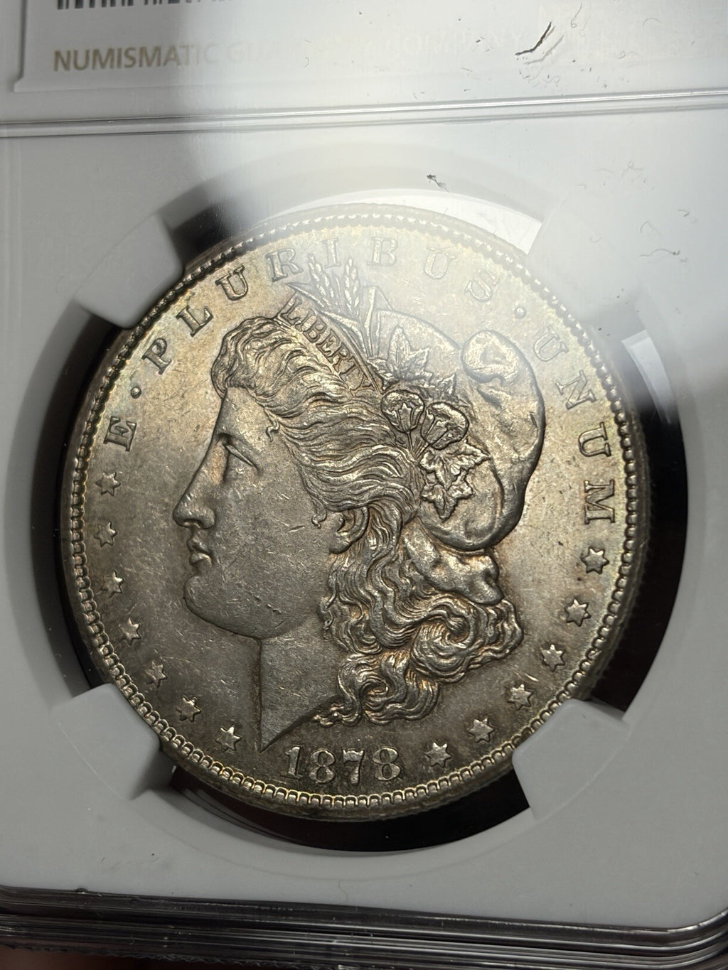 1878-CC NGC MS61 Morgan Silver Dollar Reverse Toned