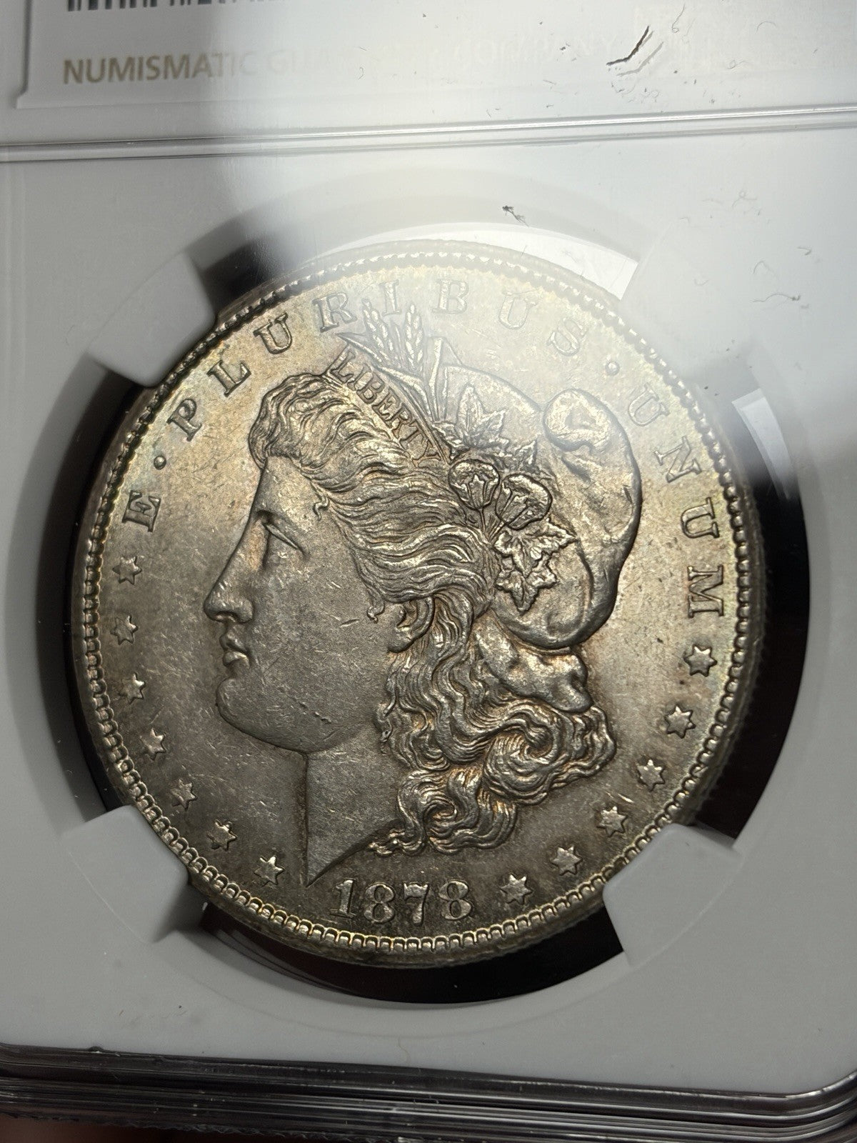 1878-CC NGC MS61 Morgan Silver Dollar Reverse Toned