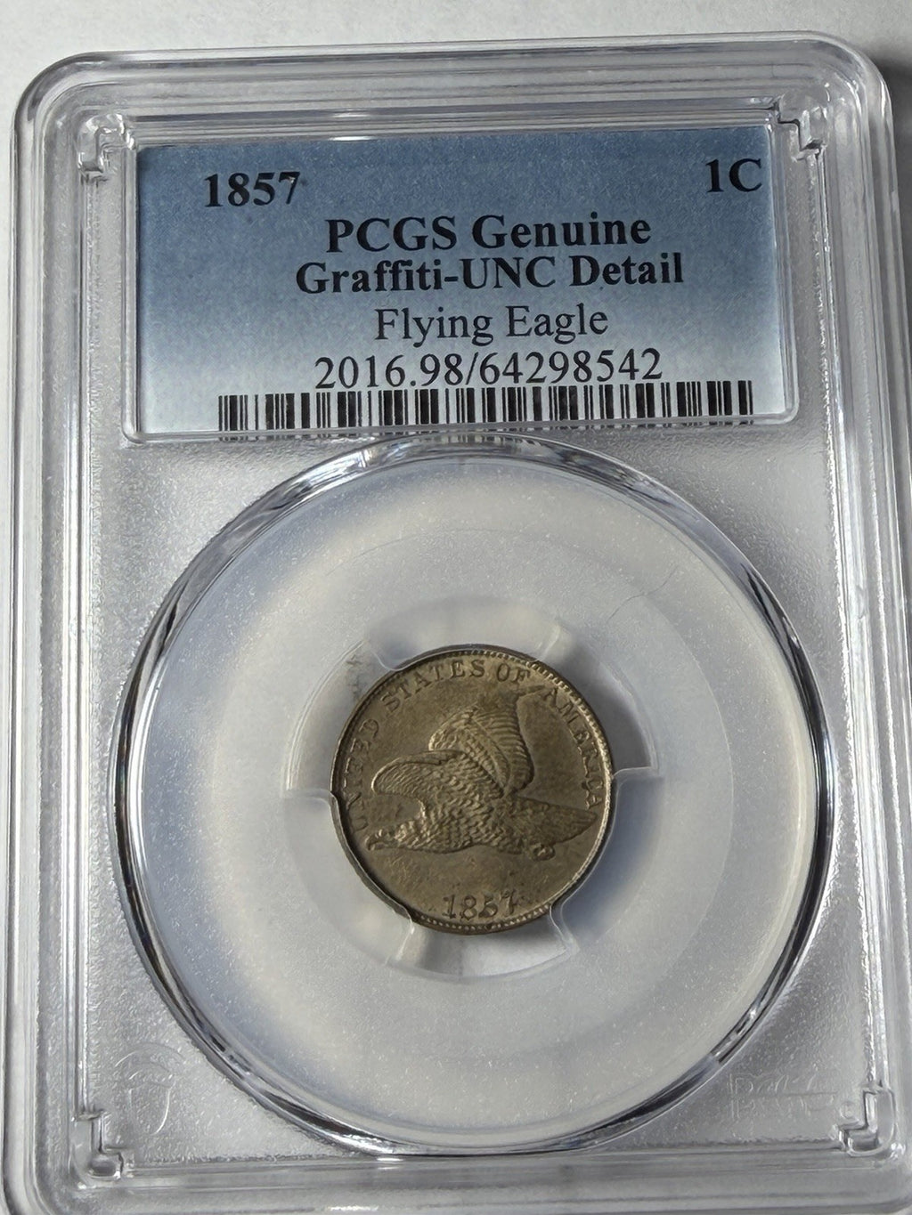 1857 PCGS Genuine Flying Eagle Graffiti Set
