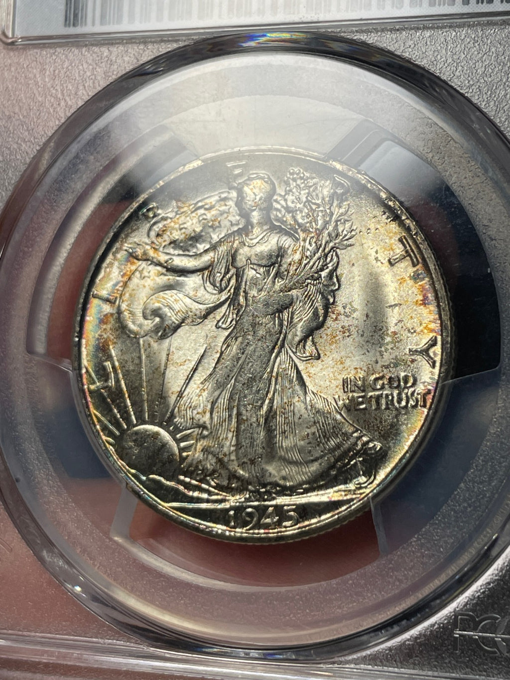 1945-S PCGS MS66+ Walking Liberty Half Dollar Toned High Grade
