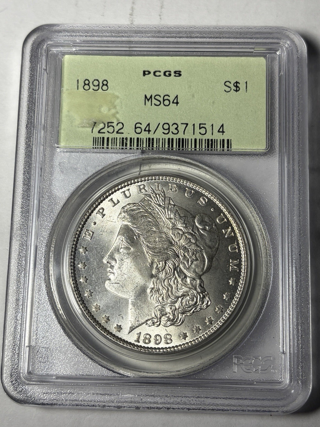 1898 PCGS MS64 Morgan Silver Dollar OGH Old Holder