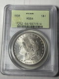1898 PCGS MS64 Morgan Silver Dollar OGH Old Holder