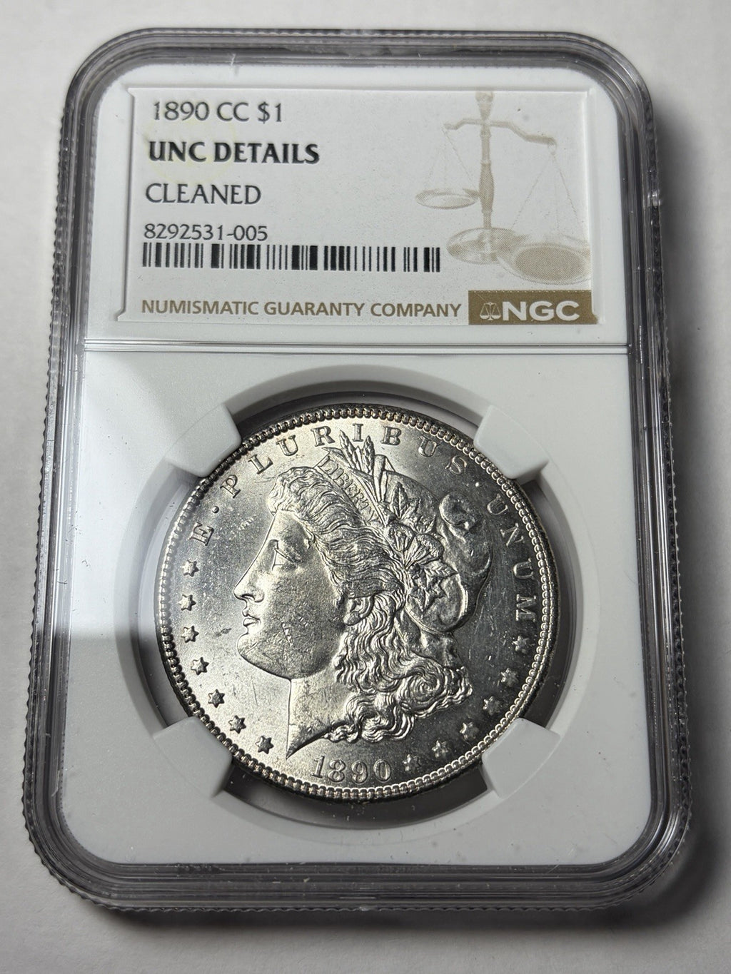 1890-CC NGC Unc Details Morgan Silver Dollar