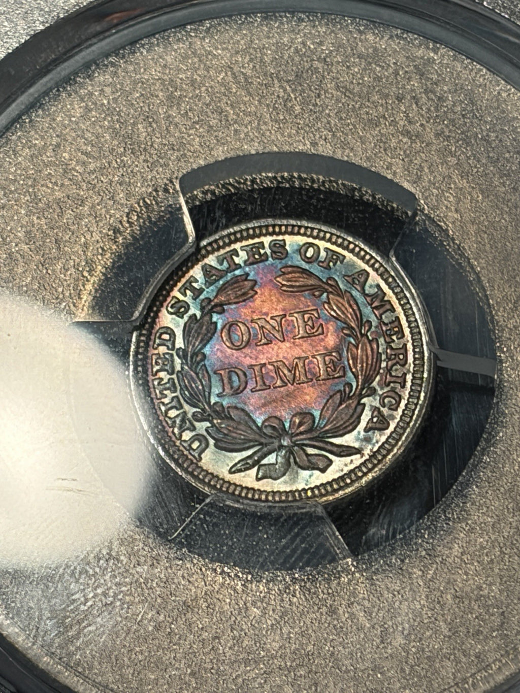 1854 PCGS MS67 Seated Liberty Dime Toned WOW