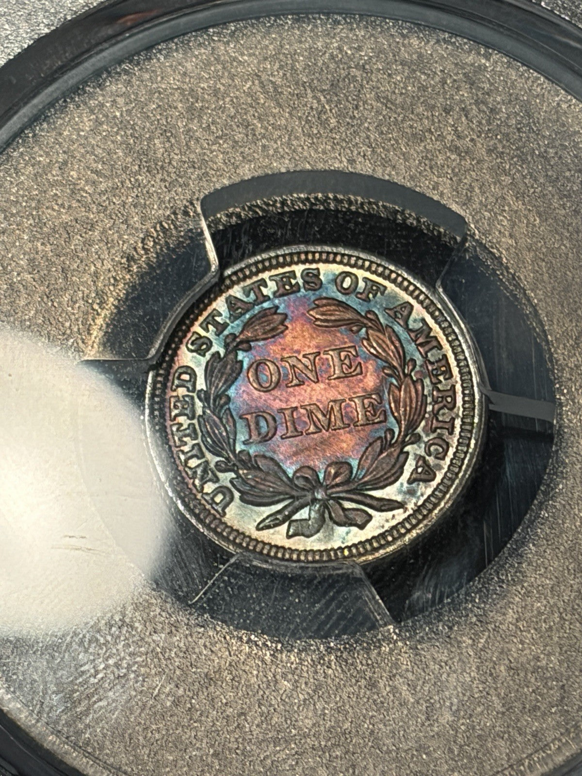 1854 PCGS MS67 Seated Liberty Dime Toned WOW