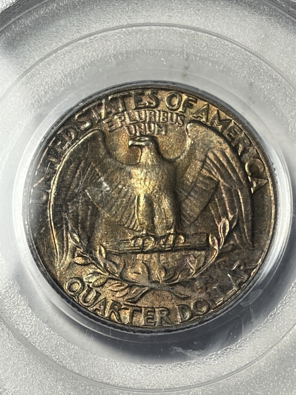 1943 PCGS MS67 Washington Silver Quarter Toned