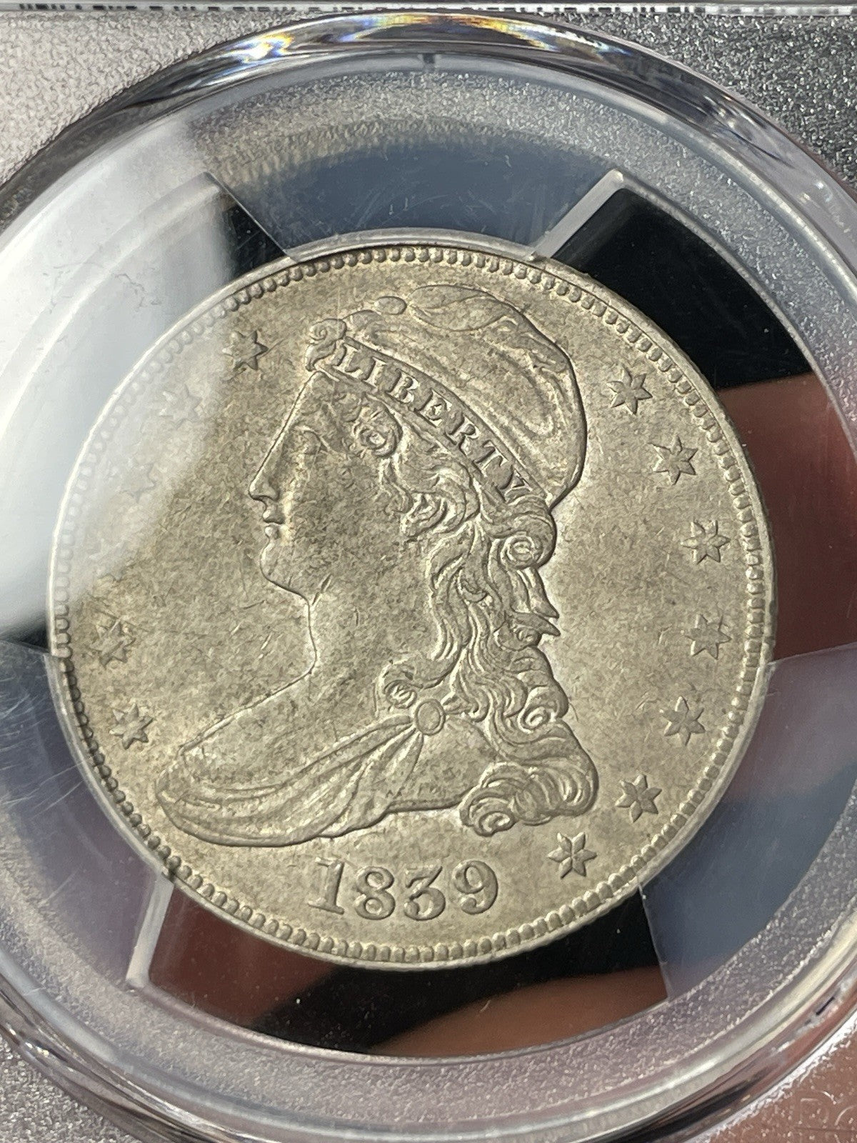 1839 PCGS AU53 Capped Bust Half Dollar Original Look