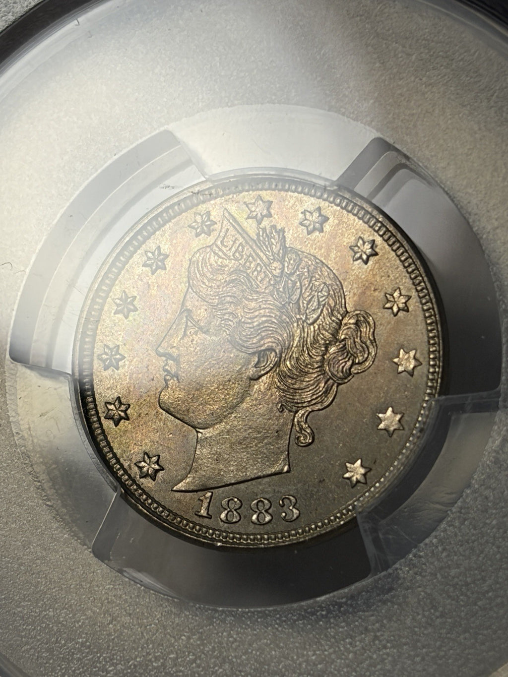1883 PCGS MS65 With Cents Liberty V Nickel Toned