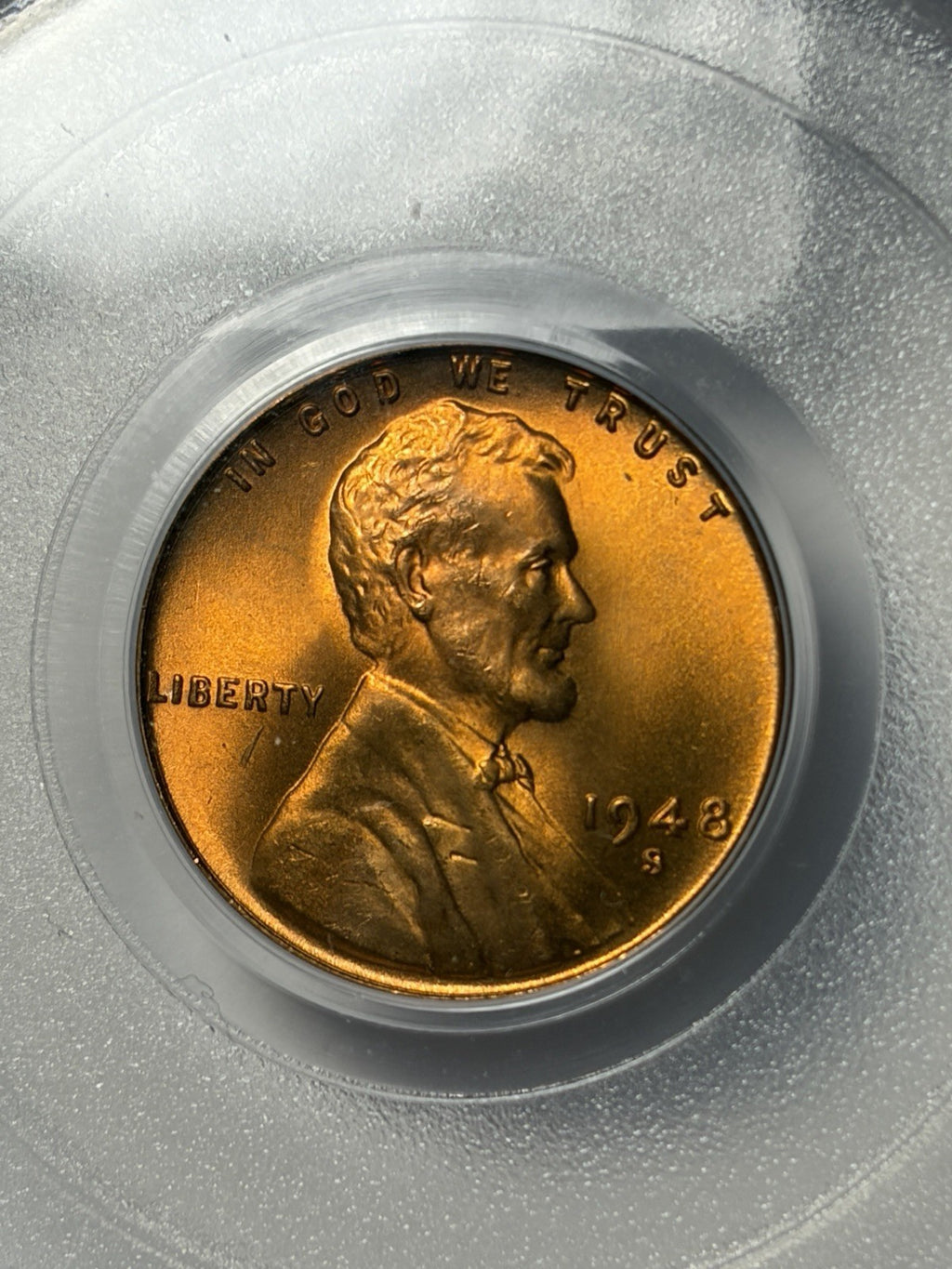 1948-S PCGS MS66 RD Lincoln Wheat Cent Old Blue Holder