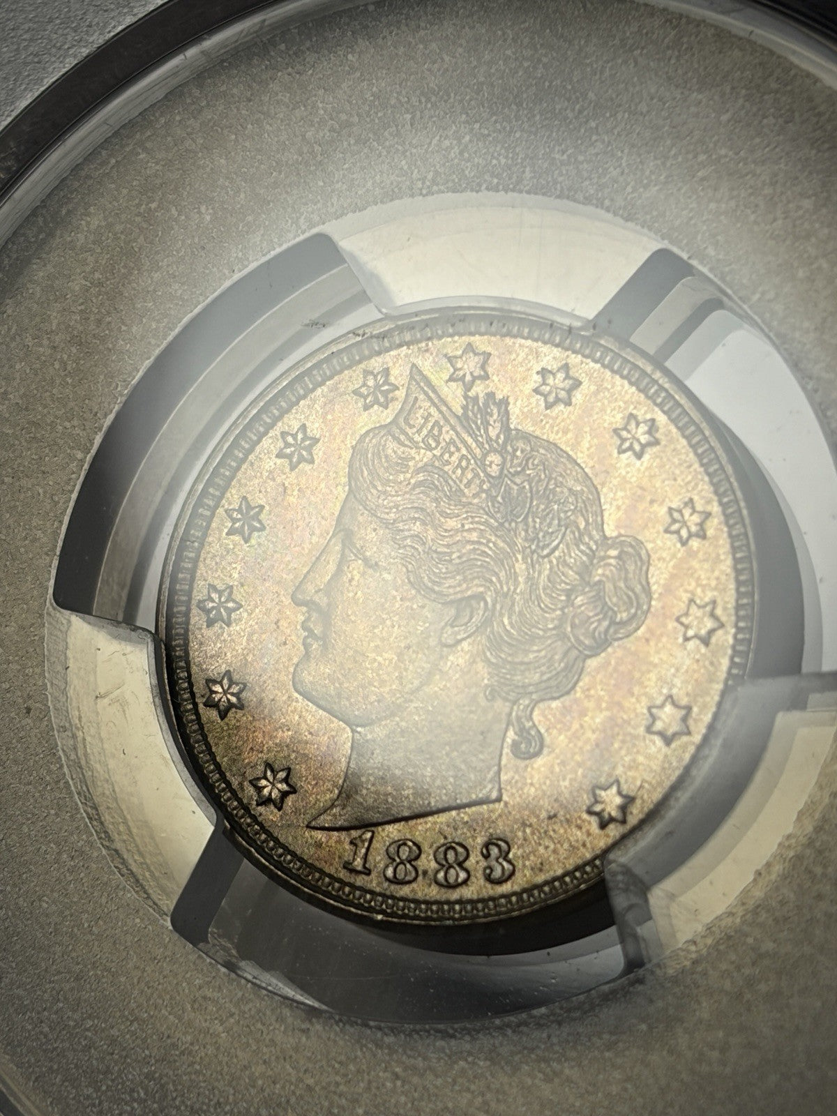 1883 PCGS MS65 With Cents Liberty V Nickel Toned