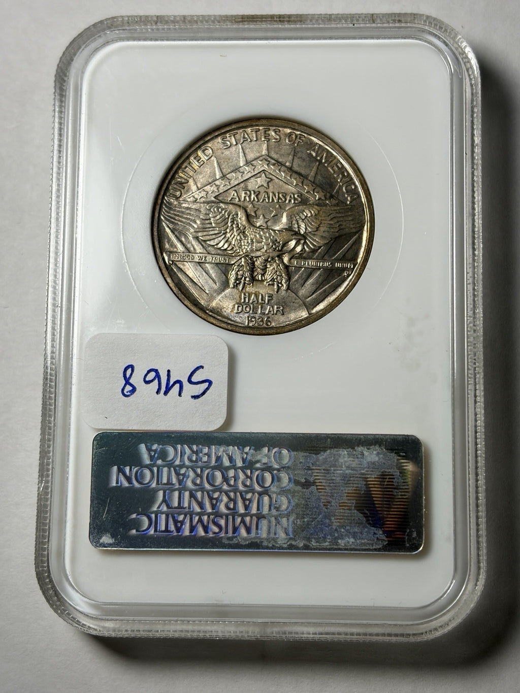 1936 NGC MS64 Robinson Arkansas Commemorative Half Dollar Toned Old Fatty Holder