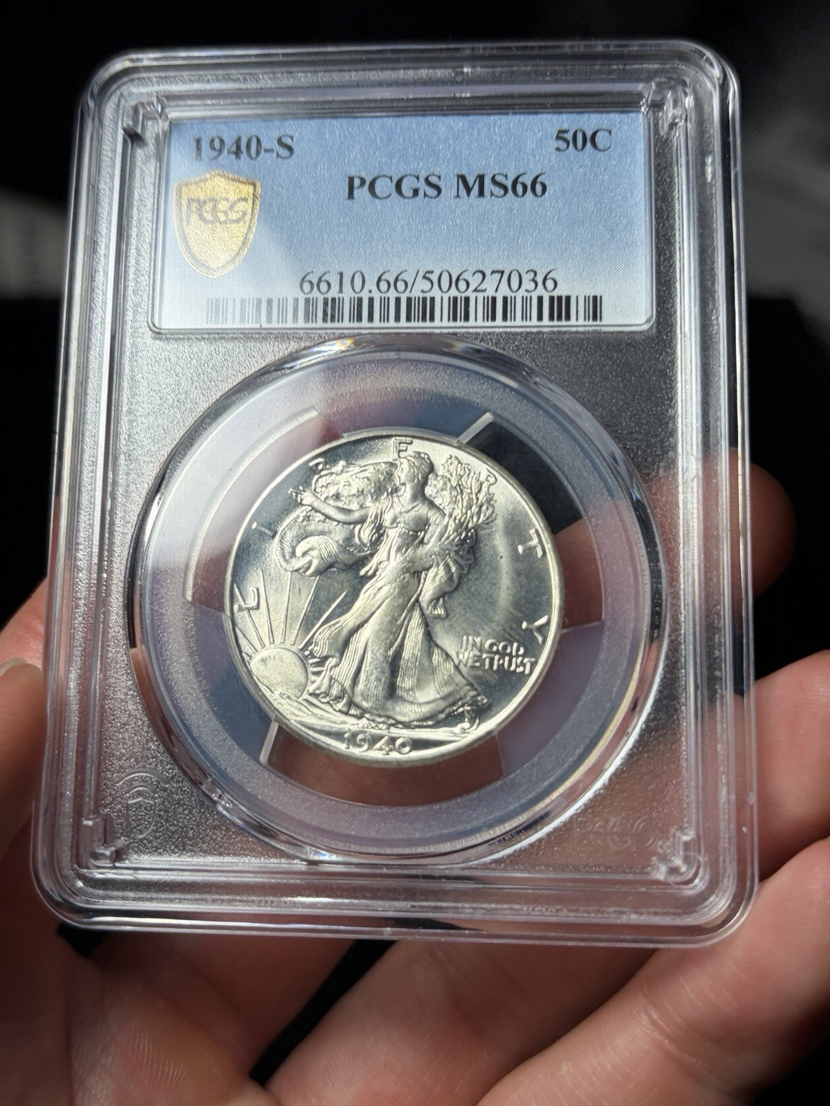 1940-S PCGS MS66 Walking Liberty Half Dollar BU Gem