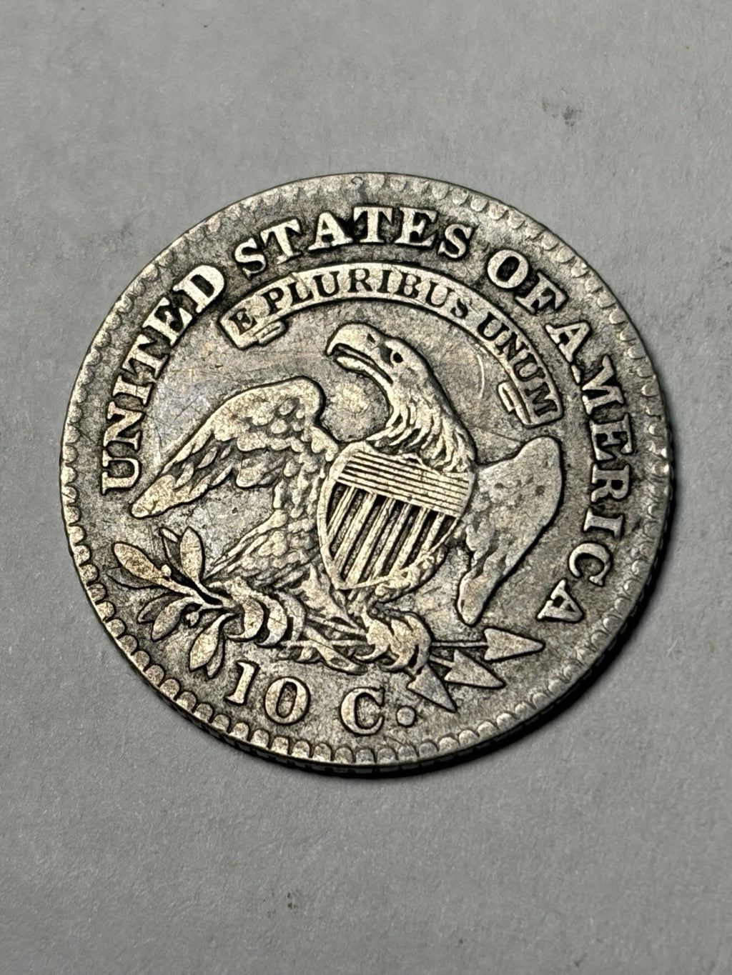 1823/2 Large Es Capped Bust Silver Dime