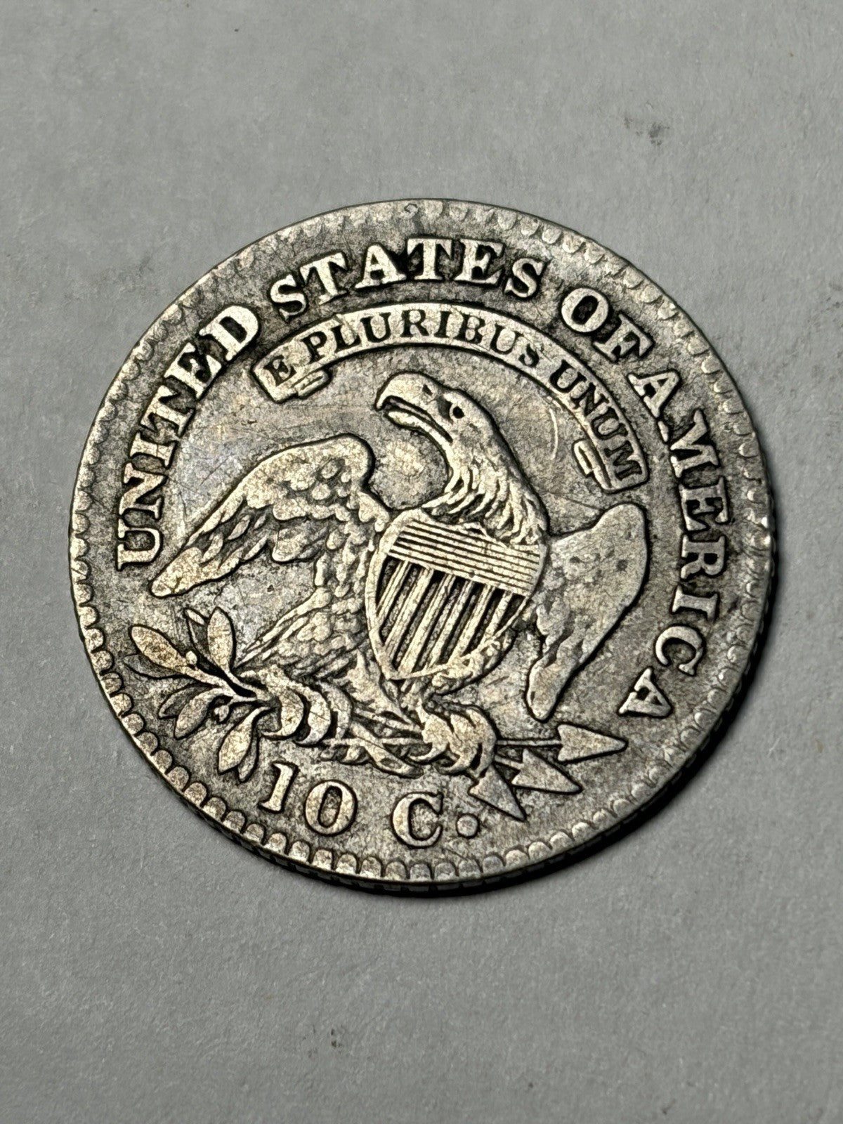 1823/2 Large Es Capped Bust Silver Dime