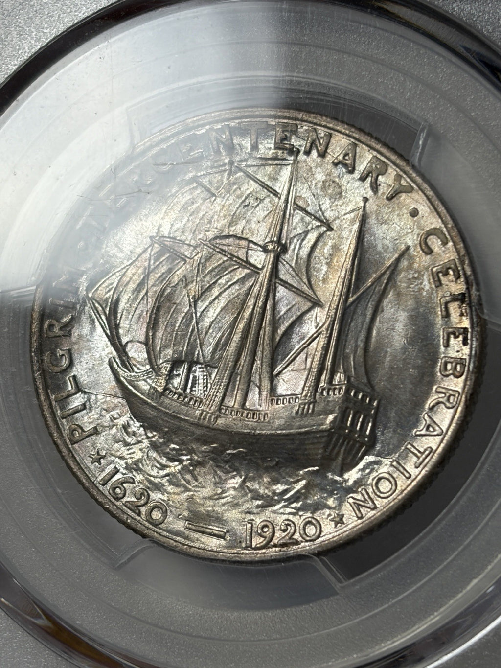 1921 PCGS MS66 Pilgrim Commemorative Half Dollar Toned