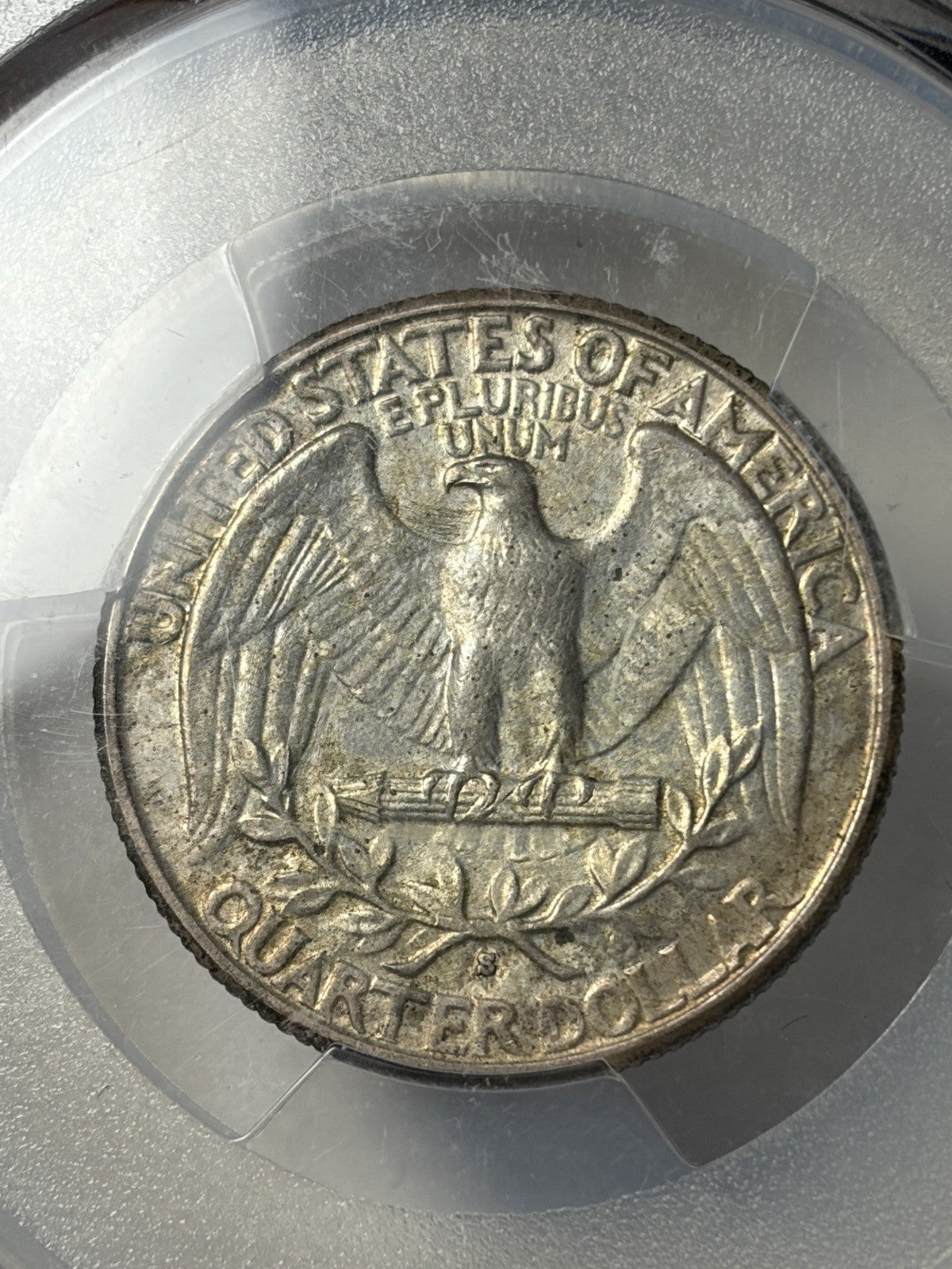 1932-S PCGS AU58 Washington Quarter Toned