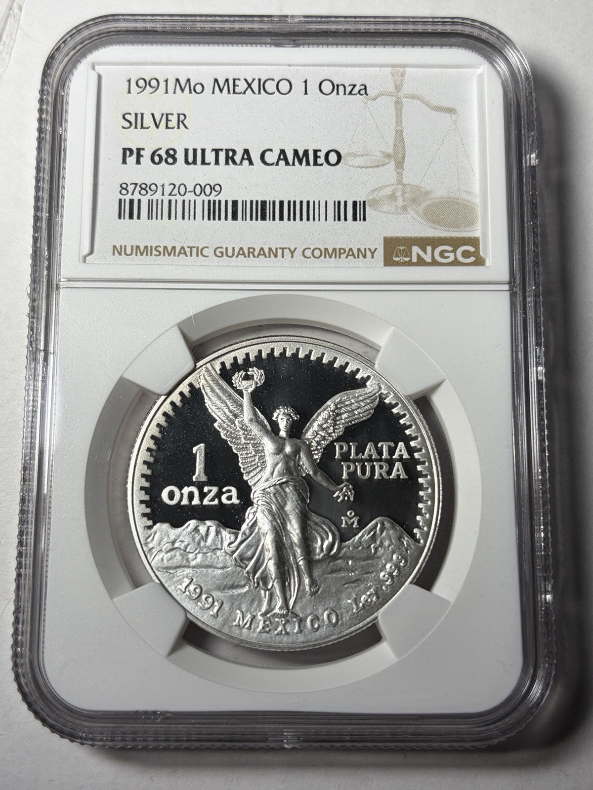 1991 Mo NGC PF68 Ultra Cameo Mexico 1 Onza Libertad PROOF Silver