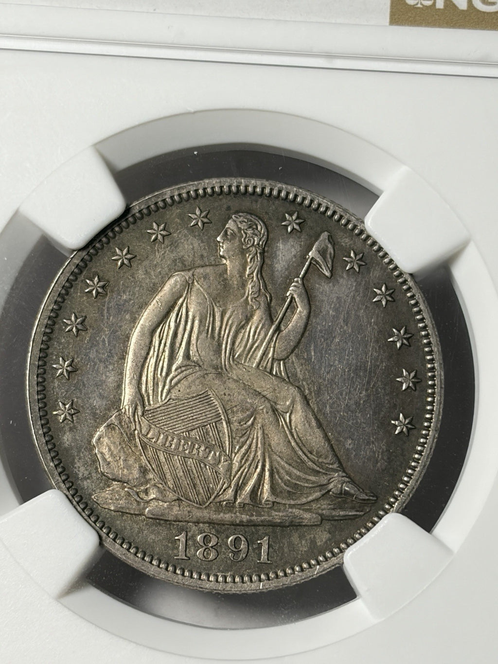 1891 NGC MS62 Seated Liberty Half Dollar Toned