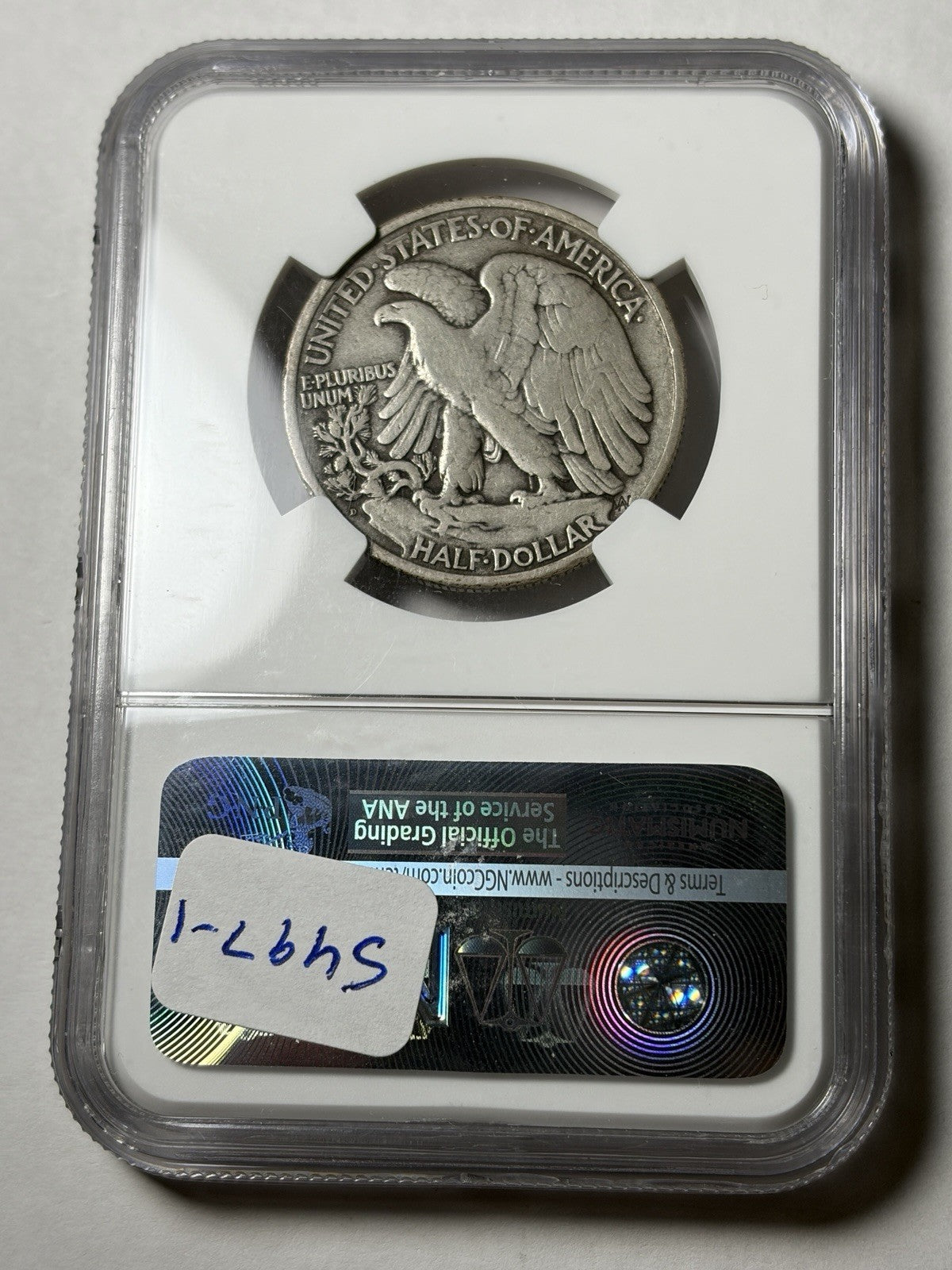 1921-D NGC F15 CAC Walking Liberty Half Dollar
