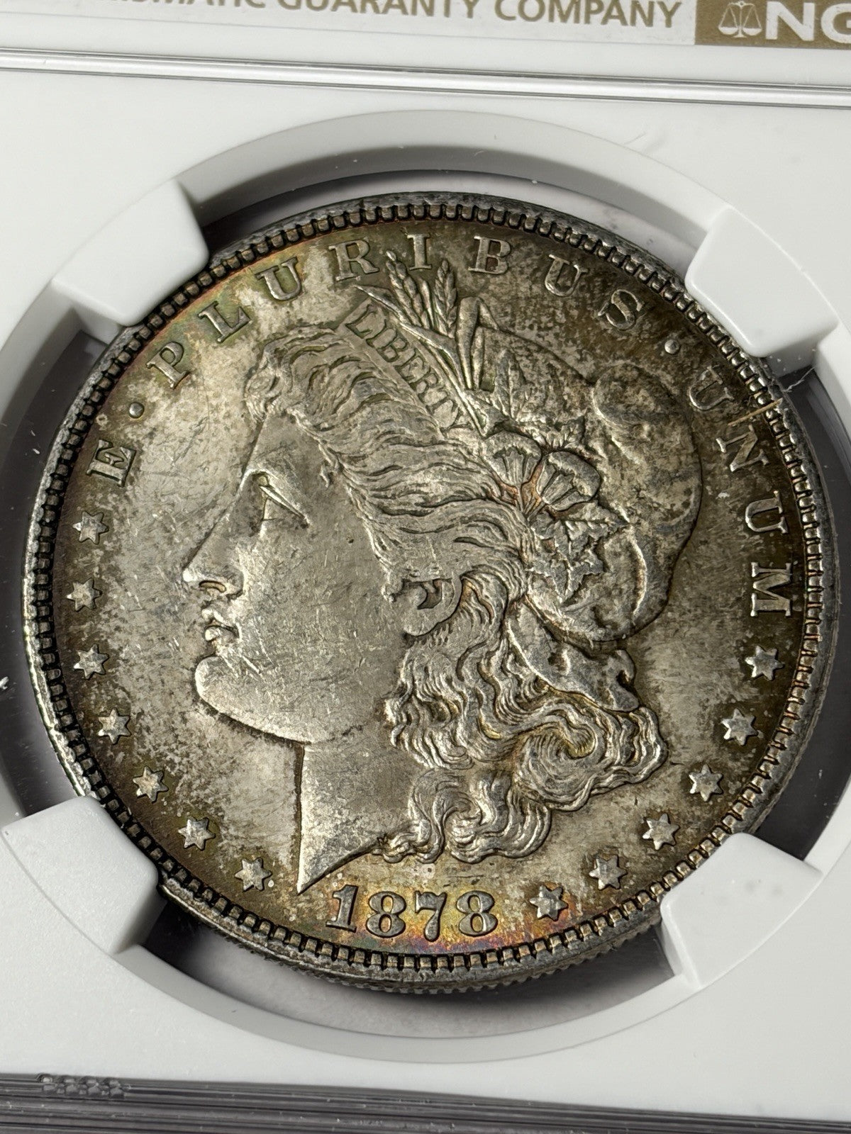 1878 7/8TF Strong NGC MS62 Morgan Silver Dollar Toned