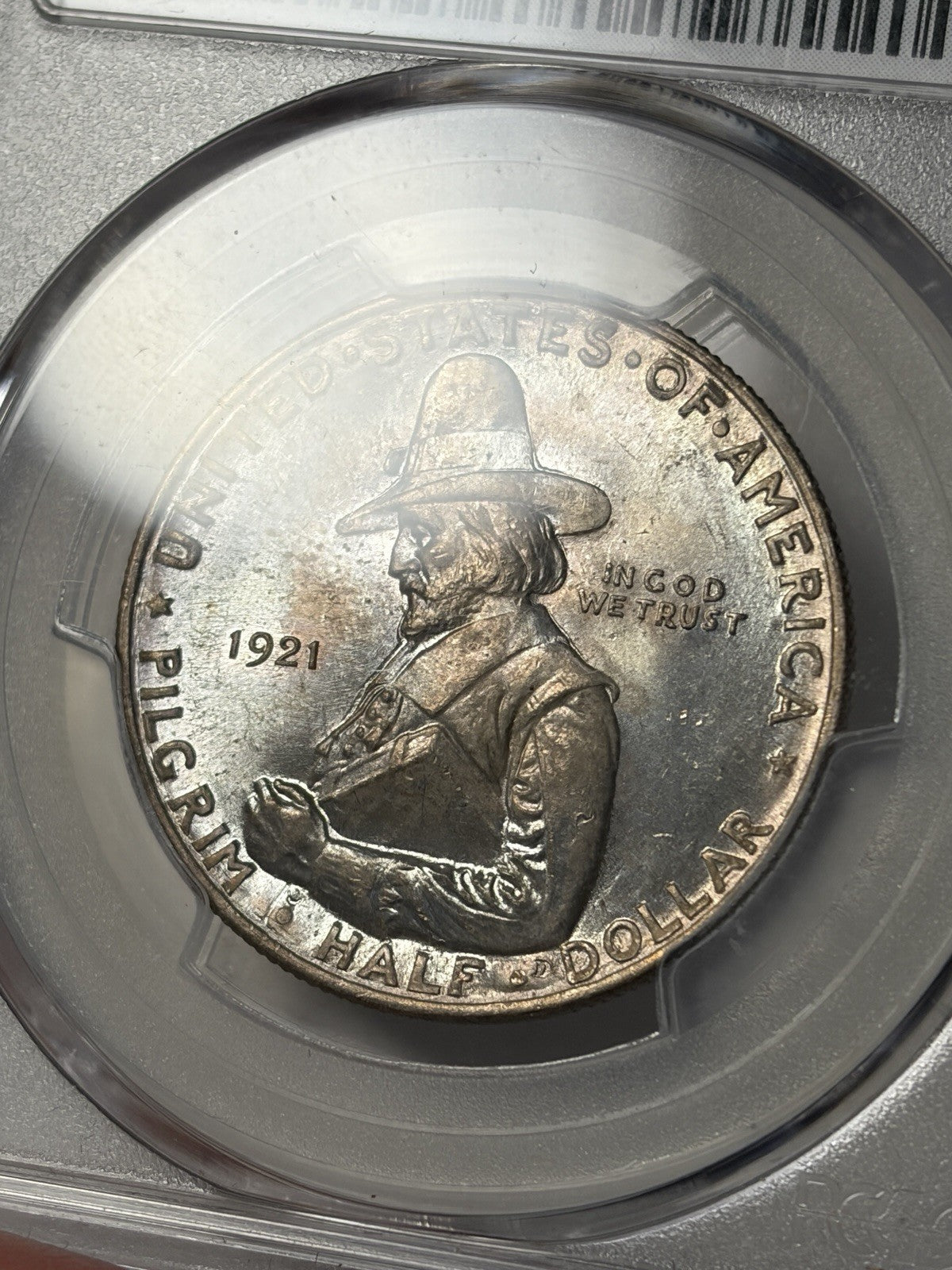 1921 PCGS MS66 Pilgrim Commemorative Half Dollar Toned