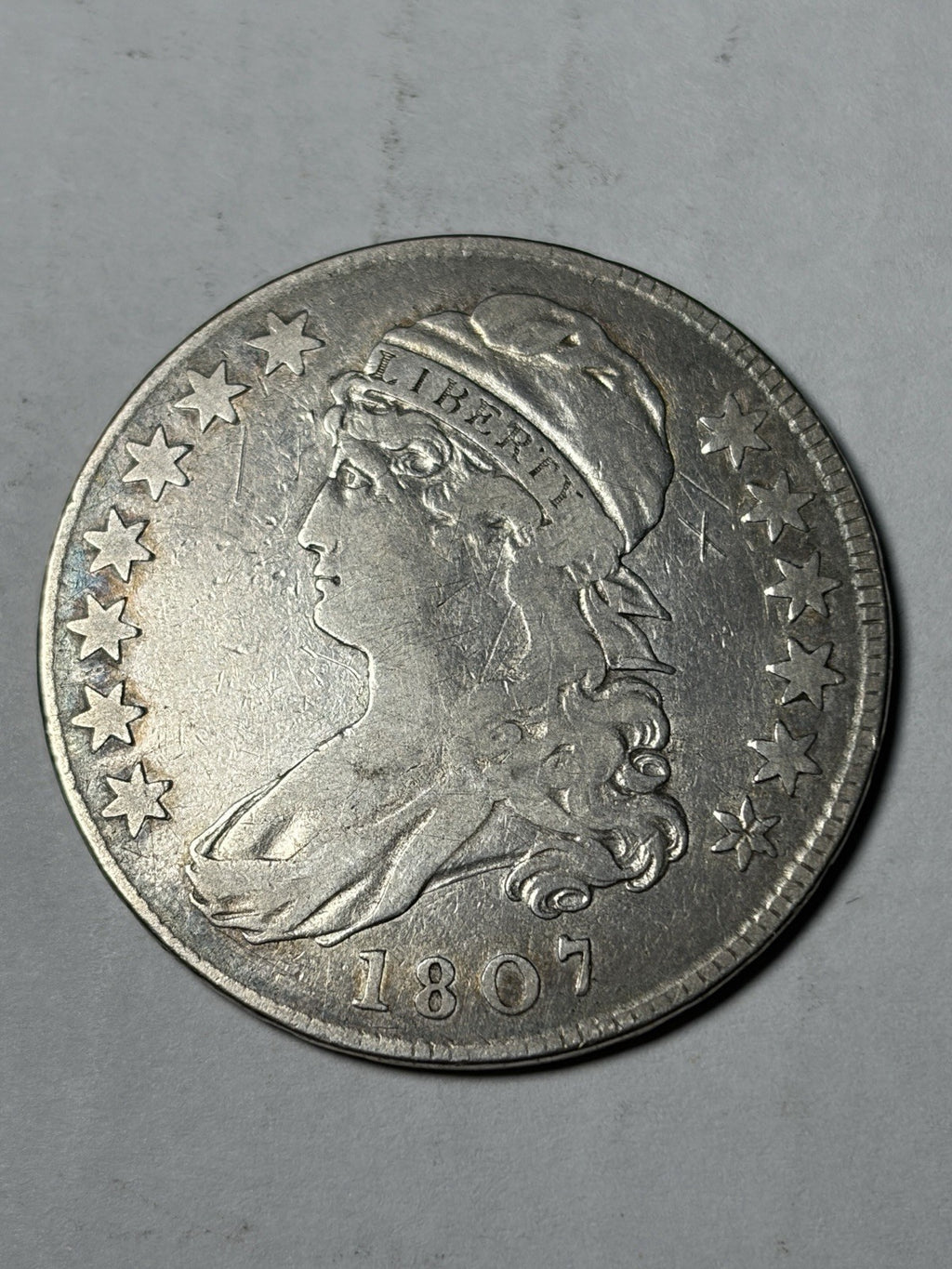 1807 Capped Bust Half Dollar Details 50/20 Large Letters