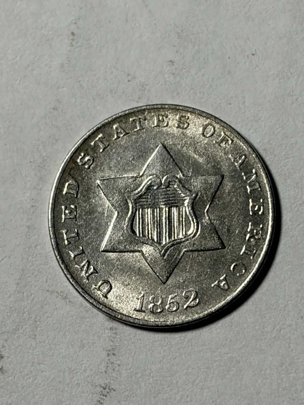 1852 Three Cent Silver Piece 3CS