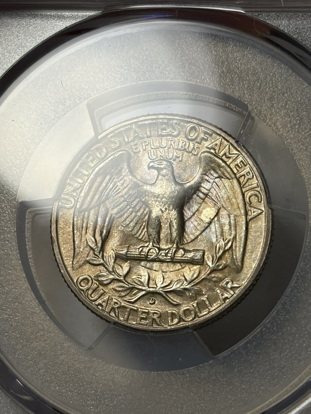 1949-D PCGS MS67 CAC Washington Silver Quarter Toned