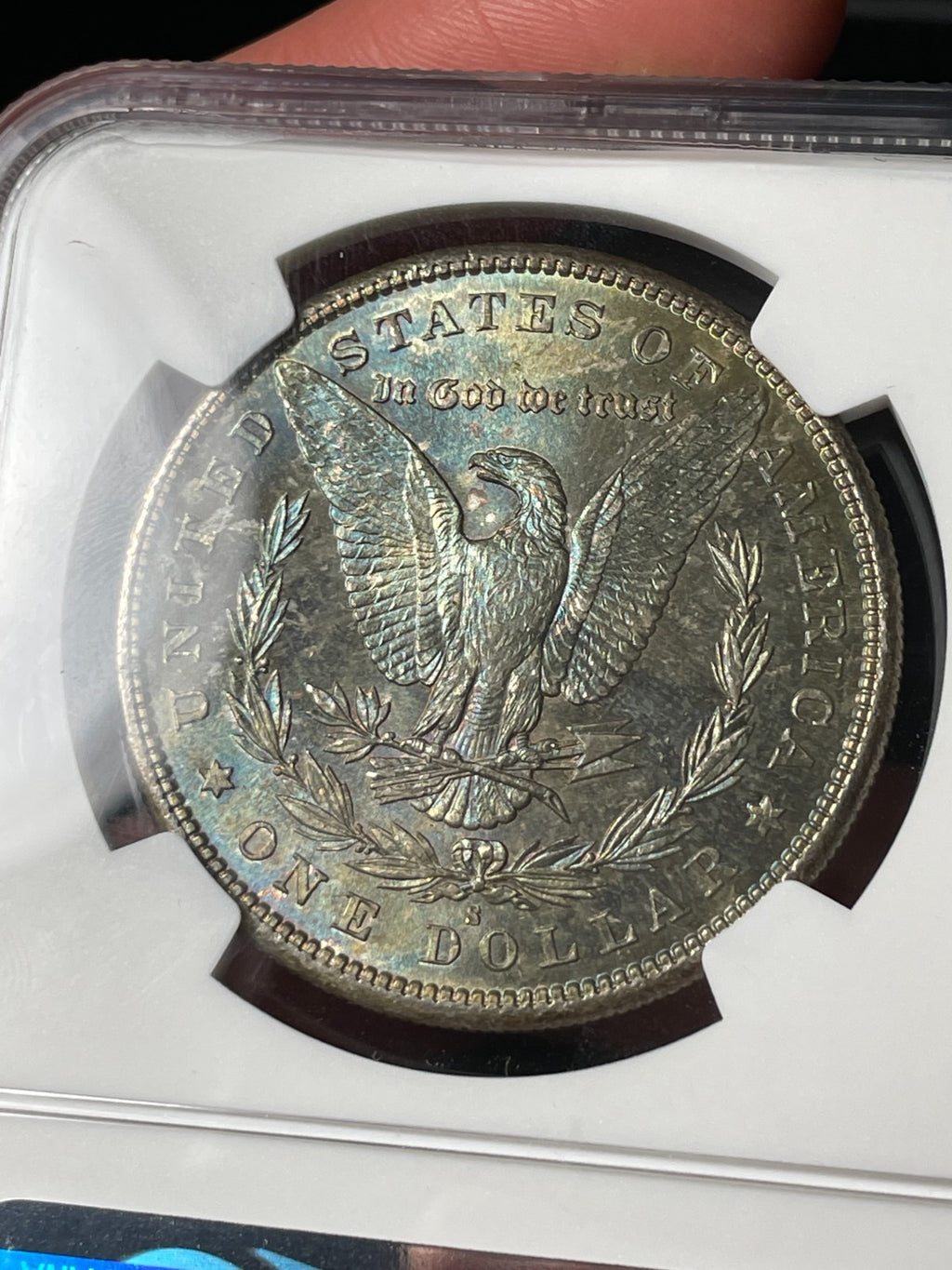 1881-S NGC MS67 Morgan Silver Dollar Blueberry Reverse Toned