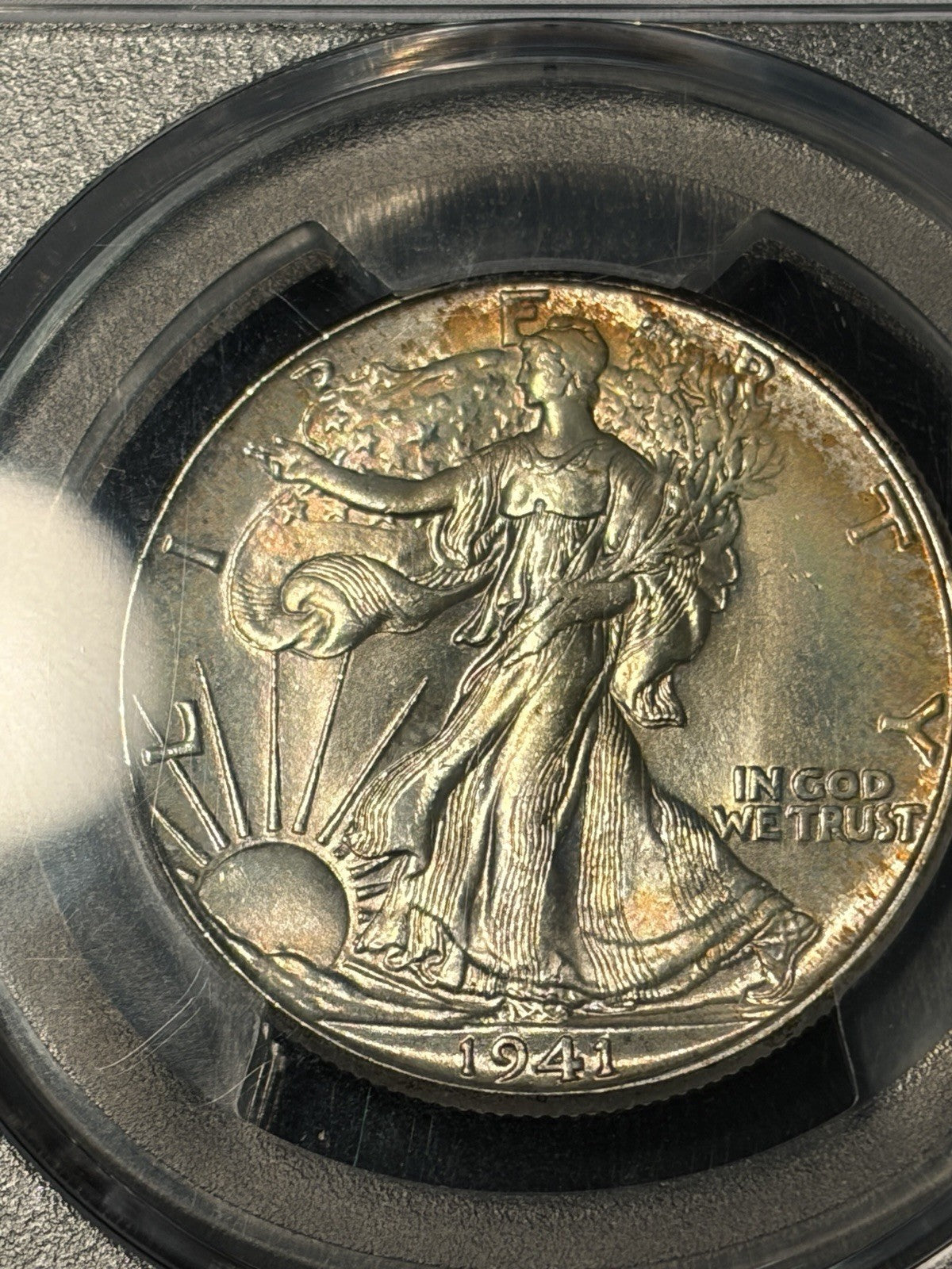 1941-D PCGS MS67+ CAC Walking Liberty Half Dollar Toned