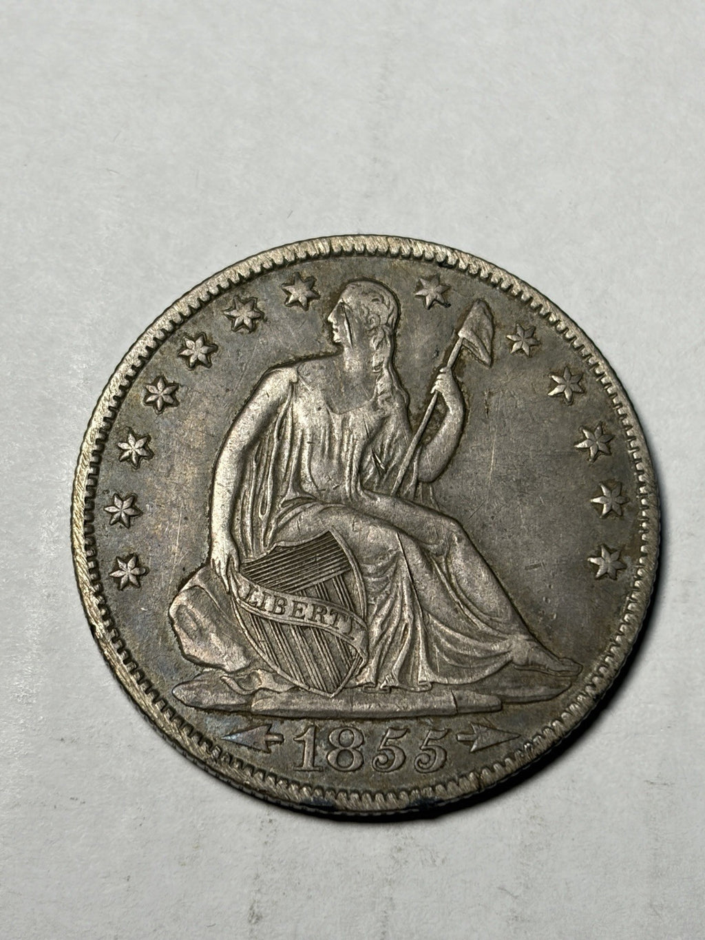 1855-O With Arrows Seated Liberty Half Dollar Details