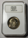 1936 NGC MS64 Robinson Arkansas Commemorative Half Dollar Toned Old Fatty Holder