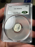 1923 CACG MS66 FB Mercury Silver Dime Nice Coin