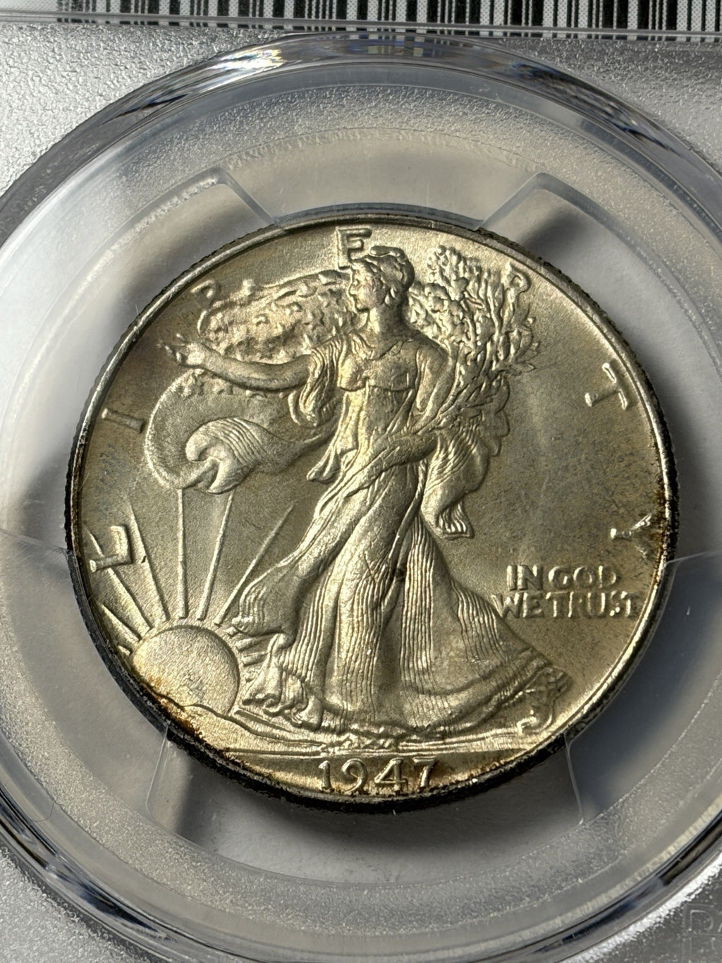 1947 PCGS MS66 Walking Liberty Half Dollar Lightly Toned