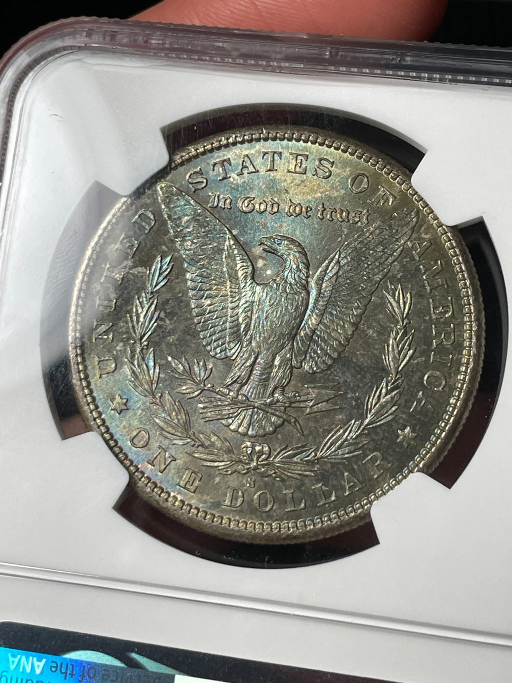 1881-S NGC MS67 Morgan Silver Dollar Blueberry Reverse Toned