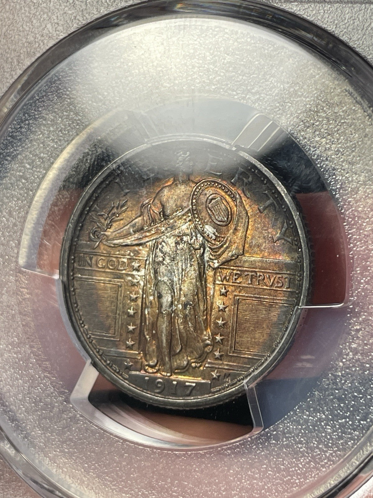 1917 PCGS MS65 FH Standing Liberty Quarter Toned
