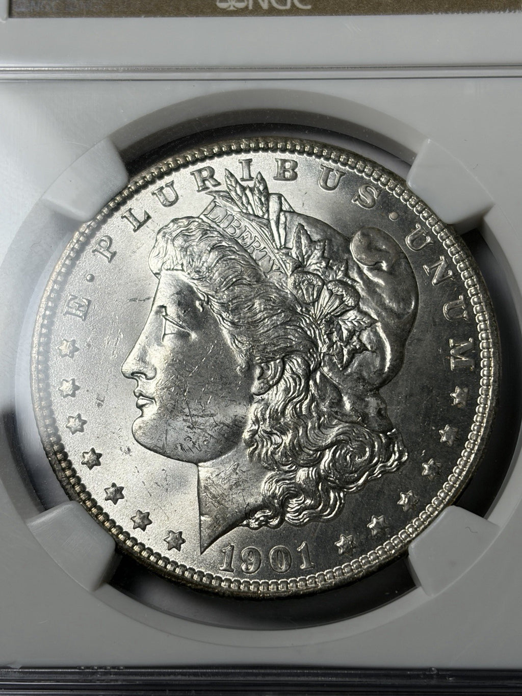 1901-O NGC MS64 Morgan Silver Dollar Reverse Toned End Roll Toner