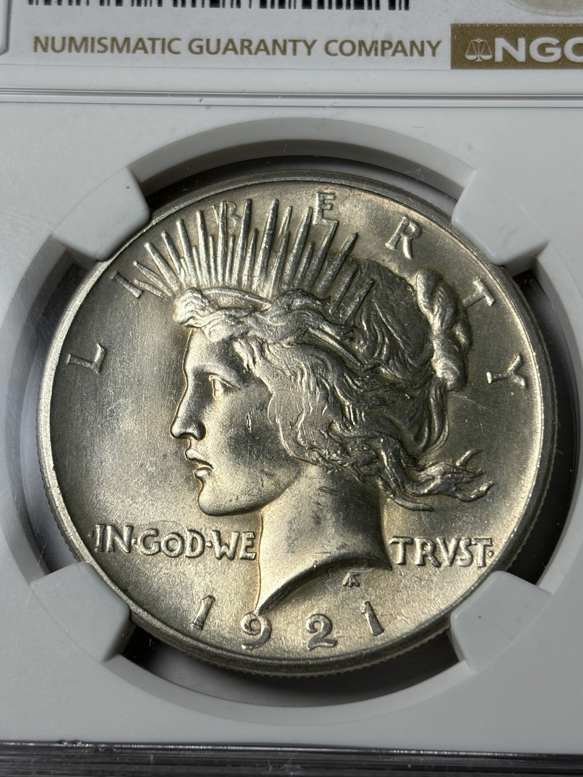 1921 NGC MS63 Peace Silver Dollar High Relief